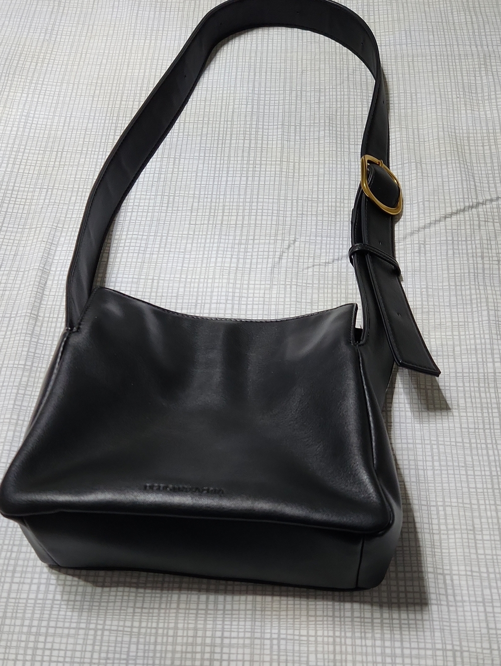 BCBGMAXAZRIA Black Shoulder Bag with Gold-Tone Hardware